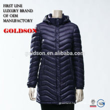 2017 Ultra Light Shiny Nylon Sexy Women Goose Down Coat Chninese Manufacture